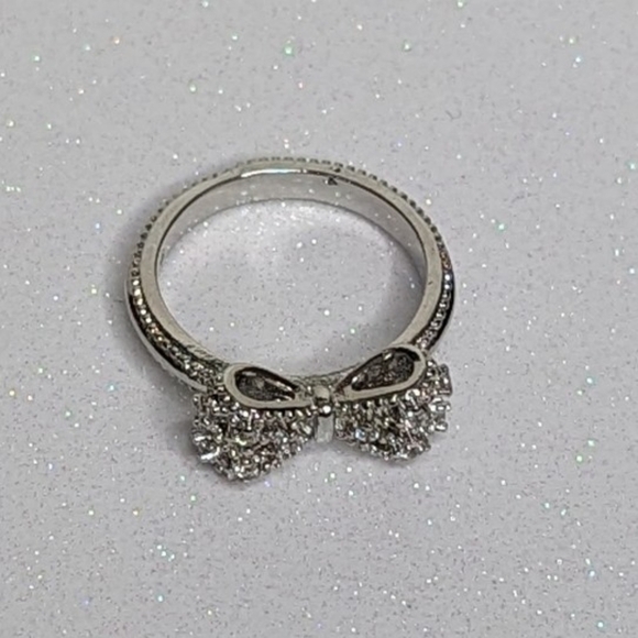 Bow Ring 925 Sterling Silver Cubic Zirconia Size 6 - Picture 6 of 9